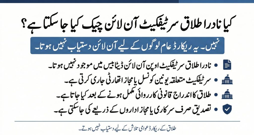 nadra divorce certificate online check not public urdu