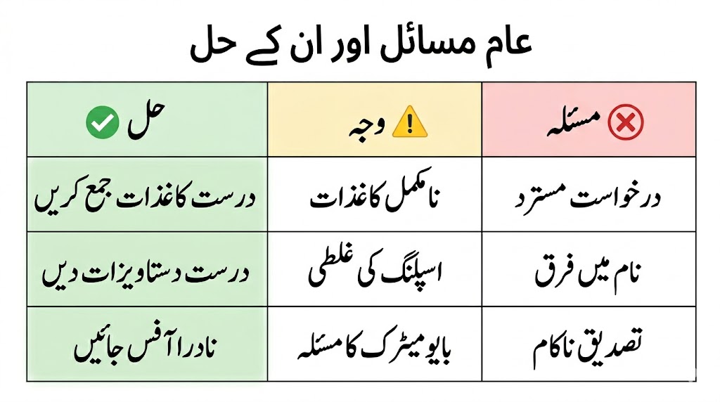 nadra shanakhti card common problems solutions urdu